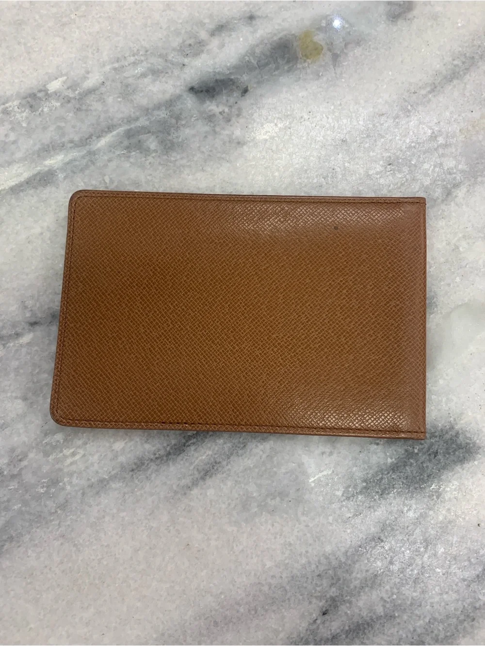 Louis Vuitton Taiga Brown Leather Bifold ID Card Case Wallet